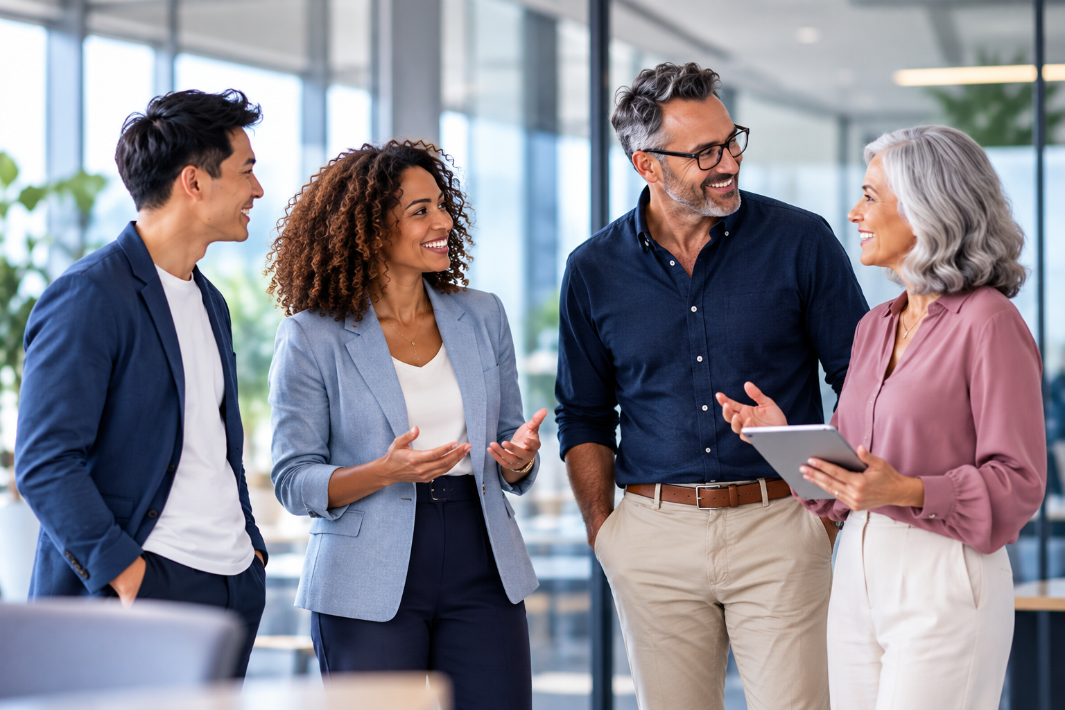 Collaborative Team in a Modern Office